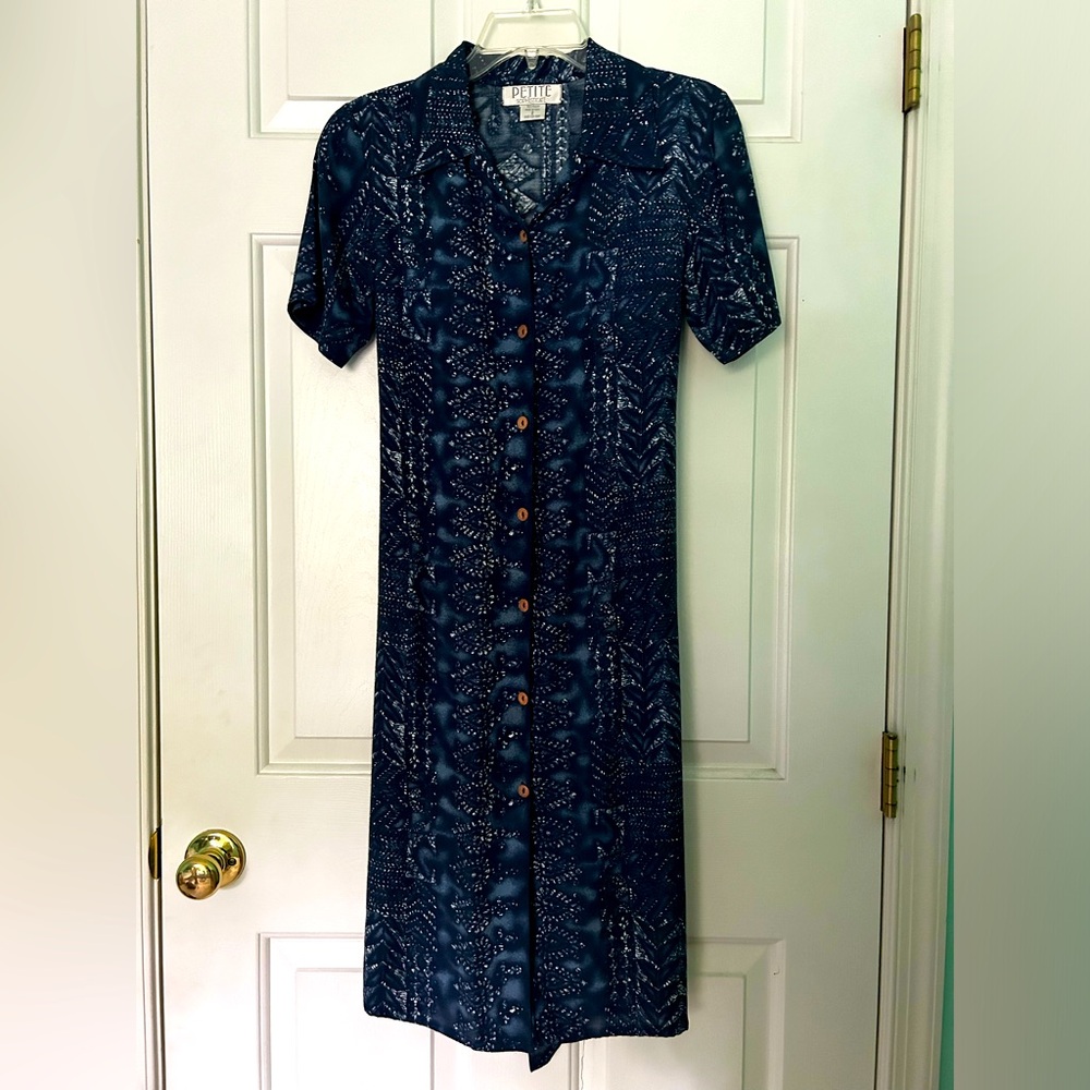 Dark blue shirt dress
